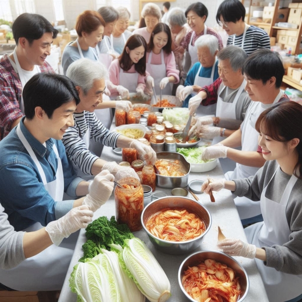 김장 담그는 모습을 AI로 생성한 이미지