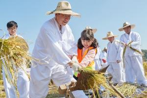 ‘에코 농(農) 파크’ 예정지서 ‘전통 벼 베기’ 행사 열려